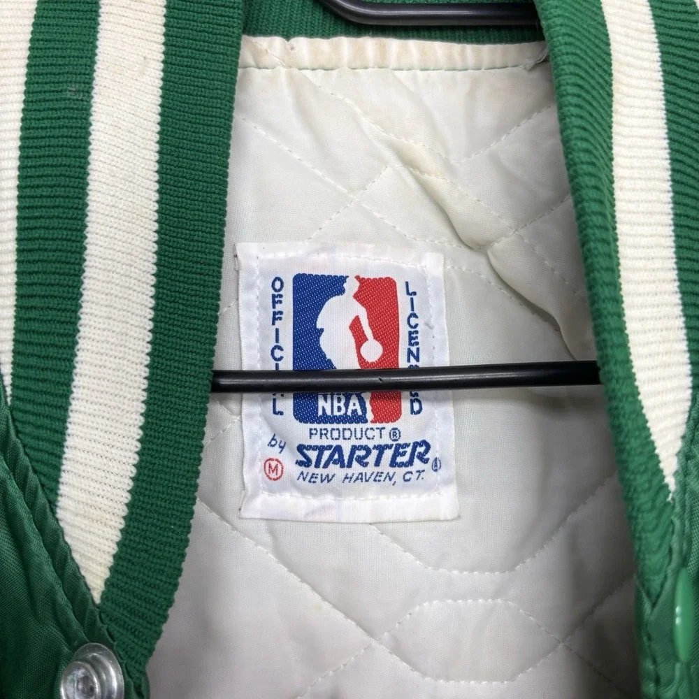 Vintage Boston Celtics Starter Satin Jacket Mens Medium 90s NBA Green USA Made